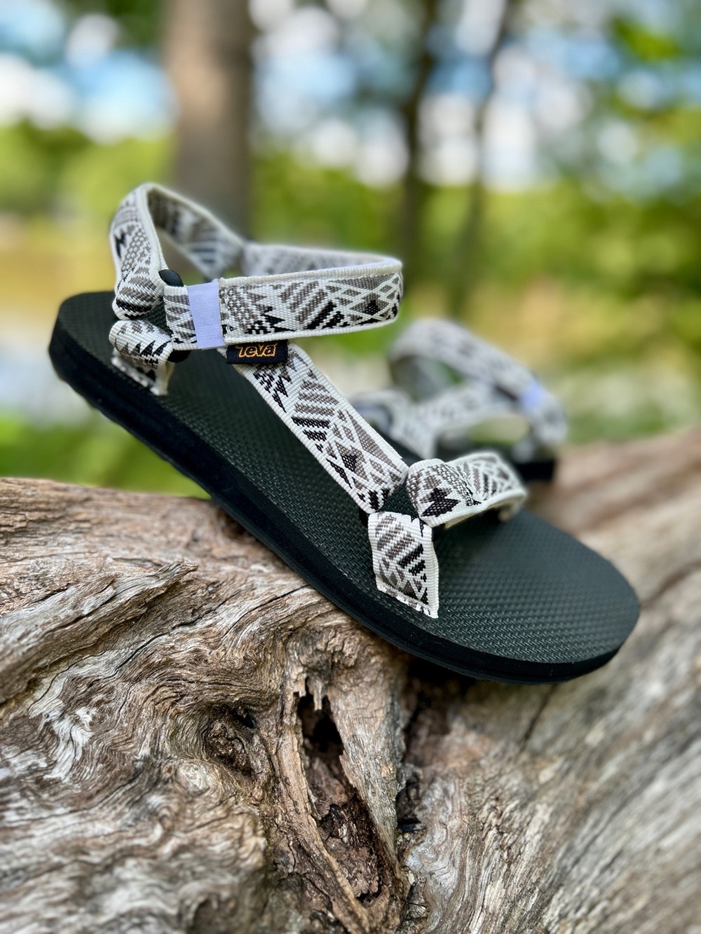 Teva Women's Original Universal Sandal with White & Black Geometric Straps